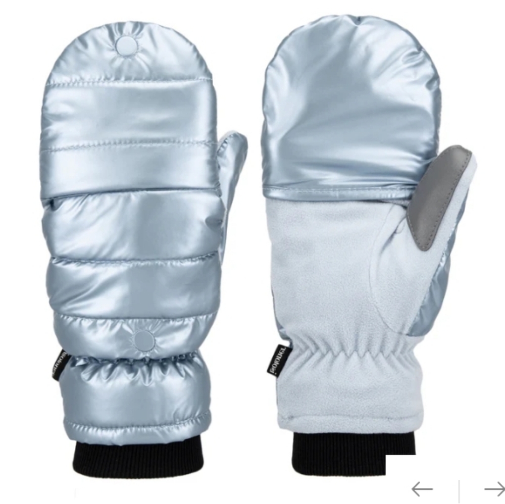 Isotoner Touchscreen Convertible Mittens In Blue Fog